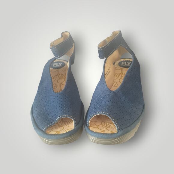 Fly London YALA Perf Wedge Open Toe Sandal | Size 40/US 9 | EUC - Picture 1 of 7